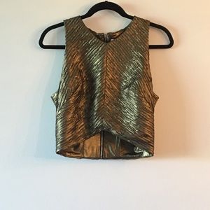 Ronny Kobo gold crop top